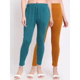 TAG 7 Women Pack Of 2 Solid Ankle-Length Leggings-picture-39