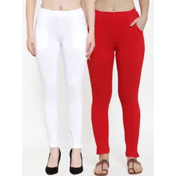 TAG 7 Women Pack Of 2 Solid Ankle-Length Straight-Fit Leggings-picture-25