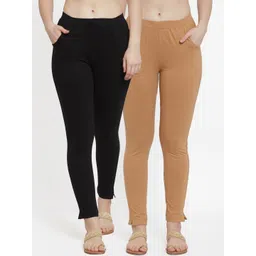 TAG 7 Women Pack Of 2 Solid Straight-Fit Ankle-Length Leggings-picture-34