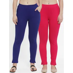 TAG 7 Women Pack Of 2 Solid Straight-Fit Ankle-Length Leggings-picture-18