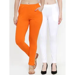 TAG 7 Women Pack Of 2 Solid Straight-Fit Ankle-Length Leggings-picture-35