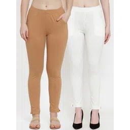 TAG 7 Women Pack Of 2 Solid Straight-Fit Ankle-Length Leggings-picture-36