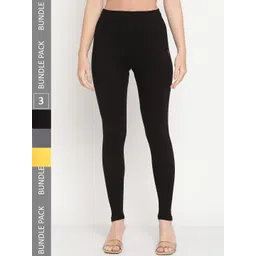 TAG 7 Women Pack Of 3 Ankle-Length Ethnic Leggings-picture-25