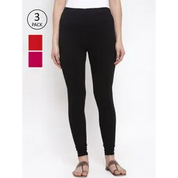 TAG 7 Women Pack Of 3 Solid Leggings-picture-32