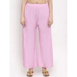 TAG 7 Women Pink Solid Flared Palazzos-picture-45