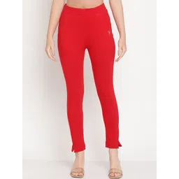 TAG 7 Women Red Solid Ankle-Length Leggings-picture-29