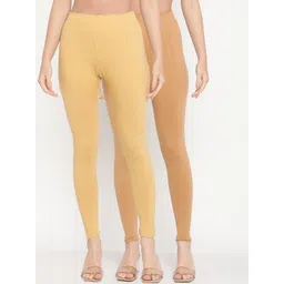 TAG 7 Women Set of 2 Beige Ankle Length Leggings-picture-34