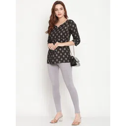 TAG 7 Women Set of 2 Blue & Grey Ankle Length Leggings image 5