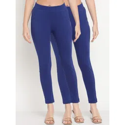 TAG 7 Women Set of 2 Navy Blue Ankle-Length Leggings-picture-22