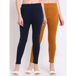 TAG 7 Women Set Of 2 Solid Ankle-Length Leggings-picture-34
