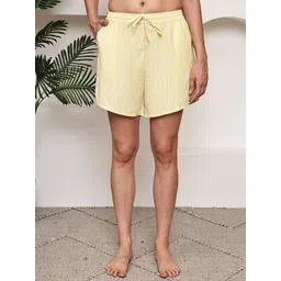 TAG 7 Women Striped Mid-Rise Cotton Lounge Short-picture-20