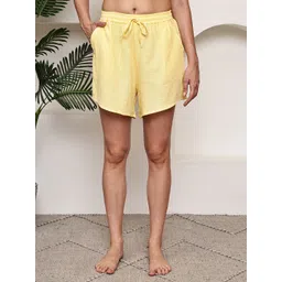 TAG 7 Women Textured Mid-Rise Cotton Lounge Shorts-picture-19