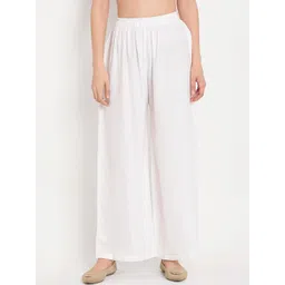 TAG 7 Women White Solid Straight Palazzos-picture-23