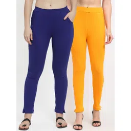 TAG 7 Women Yellow & Blue Pack of 2 Leggings-picture-12