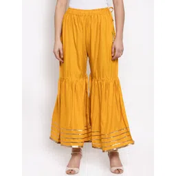TAG 7 Women Yellow & Golden Hem Design Flared Ethnic Sharara-picture-15