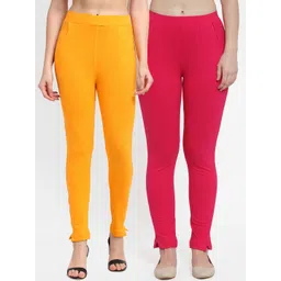 TAG 7 Women Yellow & Magenta Pack of 2 Leggings-picture-32
