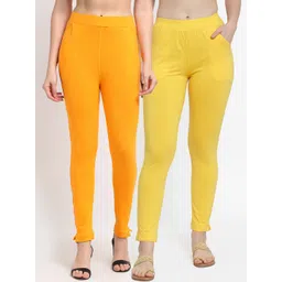 TAG 7 Women Yellow Pack of 2 Leggings-picture-25