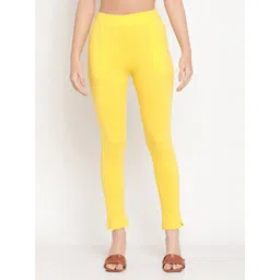 TAG 7 Women Yellow Solid Jeggings-picture-28