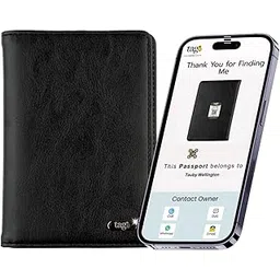 tag8 Passport Finder Pouch with Lost & Found Service, Men Women Fabric Card & Passport Holder, Travel Organizer for 5 Passports, ID, Credit Card, Tickets, Money, Best Gift for Daily Use & Trip (Black)-picture-30