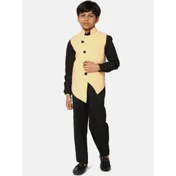 TAHVO 3-Pcs Short Kurta With Trouser & Nehru Jacket-picture-53