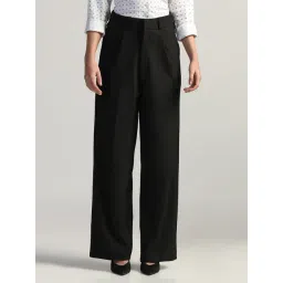 TAHVO Black Solid Viscose Trousers-picture-12