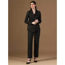 TAHVO Black Viscose Solid Full Sleeves Co-Ord Set-picture-35