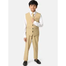 TAHVO Boys Checked Single-Breasted Slim-Fit 3-Piece Suit-picture-12