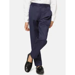 TAHVO Boys Mid-Rise Relaxed Slim Fit Plain Formal Trousers-picture-11