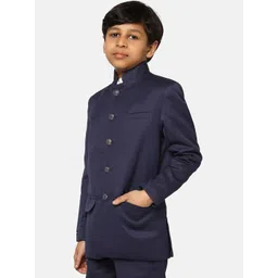 TAHVO Boys Single Breasted Slim-Fit Bandhgala Blazer image 3