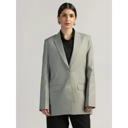 TAHVO Green Solid Viscose Blazer-picture-44