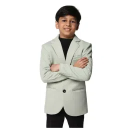 TAHVO Kids Green Slim Fit Full Sleeves Blazer-picture-26