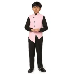 TAHVO Kids Pink & Black Slim Fit Full Sleeves Shirt Set-picture-25