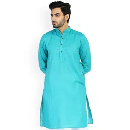 TAHVO Men Green Thread Work Kurta-picture-32