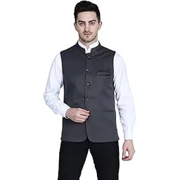 tahvo Men's Nehru Jacket/Waistcoat/Modi Jacket Cotton Fabricnehru Jacket with hanky-picture-39