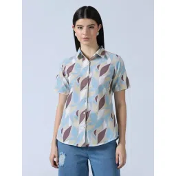TAHVO Multi-Color Abstract Cotton Shirt-picture-11