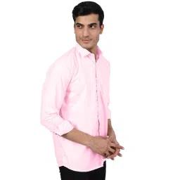 TAHVO Pink Cotton Slim Fit Shirt image 4