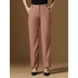TAHVO Pink Viscose Solid Trousers-picture-29