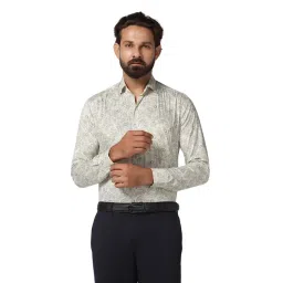 TAHVO White Slim Fit Printed Shirt-picture-20