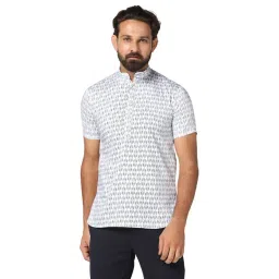 TAHVO White Slim Fit Printed Shirt-picture-26
