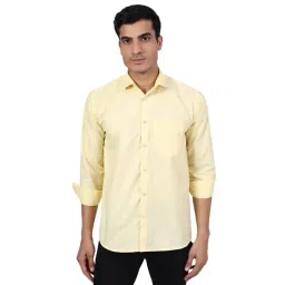 TAHVO Yellow Cotton Slim Fit Shirt-picture-42