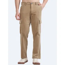 Tailoraedge Men Relaxed Loose Fit Mid-Rise Cotton Cargos Trousers-picture-38