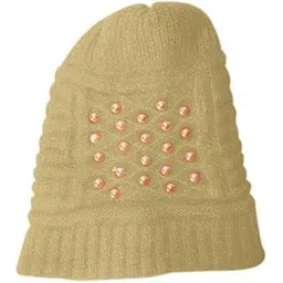 tailos Stylish Comfortable Warm Woolen Women Cap White-picture-41