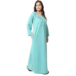 TAKSHU Creation Women's Thermal Woolen Winter Nighty Maxi Gown Nigh Wear-picture-28