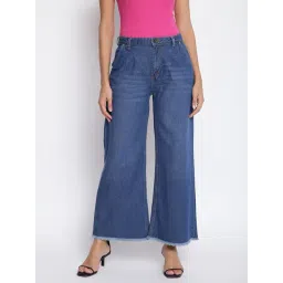 Tales & Stories Blue Regular Fit Lightly Washed Jeans-picture-16