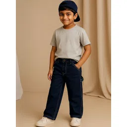 TALES & STORIES Boys Blue Cotton Stretchable Jeans-picture-10