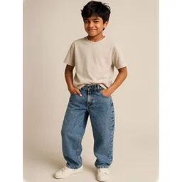 TALES & STORIES Boys Blue Cotton Stretchable Jeans-picture-52