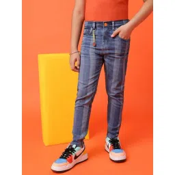 Tales & Stories Boys Blue Striped Jeans-picture-37