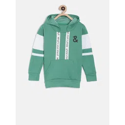 TALES & STORIES Boys Green Printed Hooded Sweatshirt-picture-55