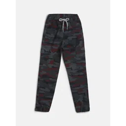 TALES & STORIES Boys Grey Camouflage Printed Cargos Trousers-picture-27