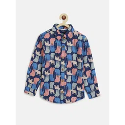 TALES & STORIES Boys Navy Blue Conversational Printed Casual Shirt-picture-19